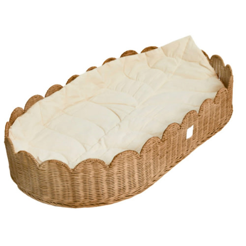 Baby Changing Basket "FLORENCE" Handmade & Natural Changing Pad-By BEBE BASK® – BEBE BASK