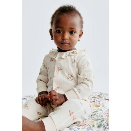 PRINTED POINTELLE PAJAMA JUMPSUIT - 6 months