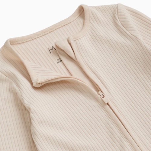 Ribbed Clever Zip Footed Baby Pajamas