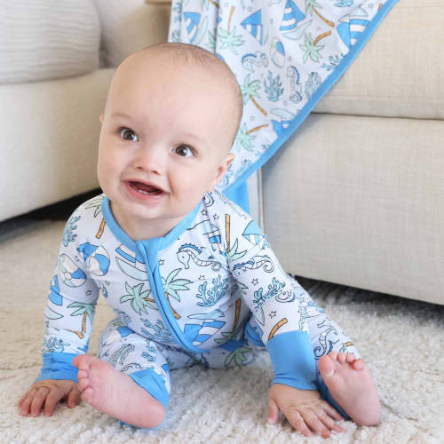 Tiny Tides Convertible Zip Romper | Blue