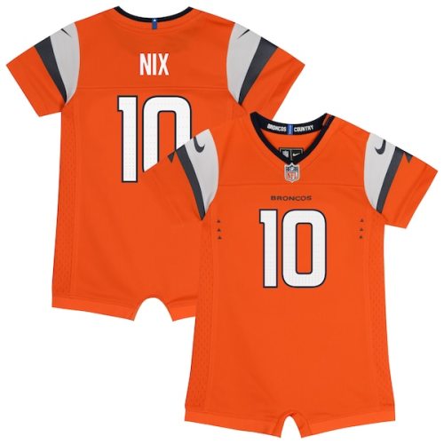 Newborn Denver Broncos Bo Nix Nike Orange Romper Game Jersey