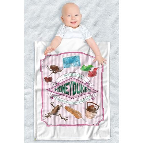 Harry Potter Lightweight Baby Blanket, 30"X40", Honeydukes Hogsmeade Label Unisex for Infants Girls & Boys