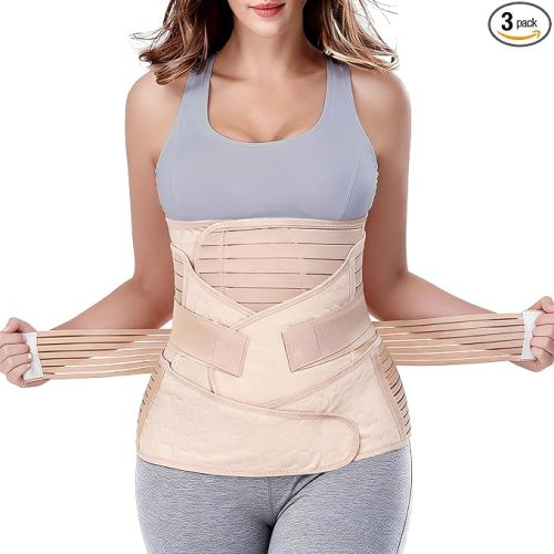 ChongErfei 3 in 1 Postpartum Belly Wrap Recovery Band Belt Abdominal Binder