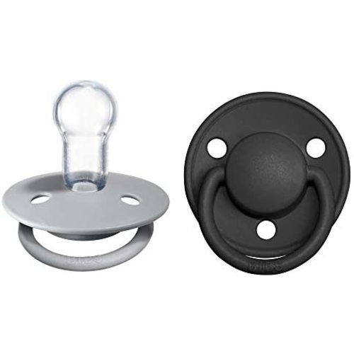 BIBS Pacifiers - De Lux Collection | BPA-Free Baby Pacifier | Made in Denmark | Set of 2 Cloud/Black Color Premium Soothers | Size One Size