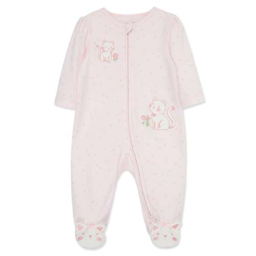 Sweet Kitties 2-Way-Zip Footed One-Piece