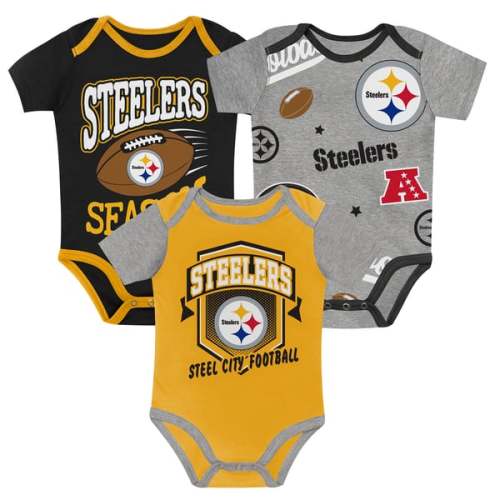Pittsburgh Steelers Outerstuff Newborn First Round Pick Three-Piece Bodysuit Set