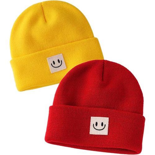 FURTALK Baby Beanie Cute Toddler Winter Hat Knit Boys Girls Warm 2 Pack Kids Embroidered Beanies Cap for 0-8 Years