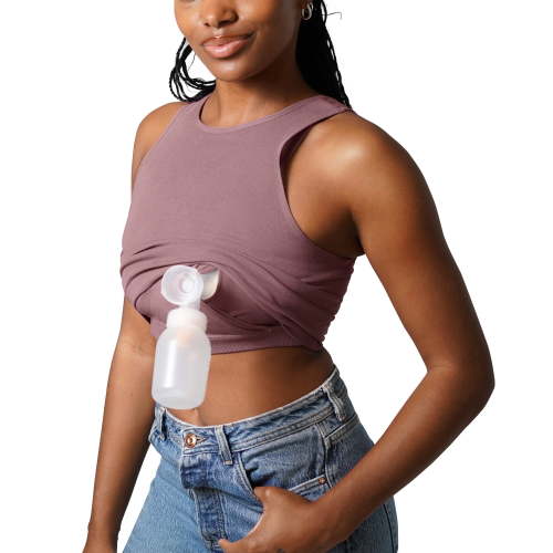 Kindred Bravely Sublime Hands-Free Pumping Longline Bra | Nursing Tank Tops (Twilight, Large Busty)