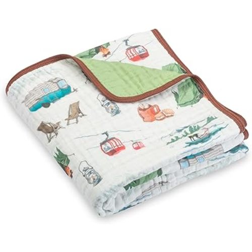 LollyBanks Muslin Baby Blanket, 100% Organic Cotton, Soft Baby Quilt