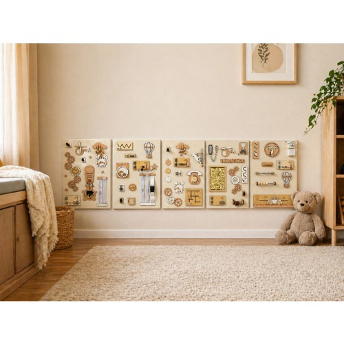 Large Montessori Busy Board Set and Sensory Wall Panels for Daycare and Churches