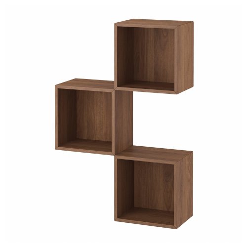 EKET Wall-mounted cabinet combination - brown walnut effect 27 1/2x9 7/8x41 3/8 "