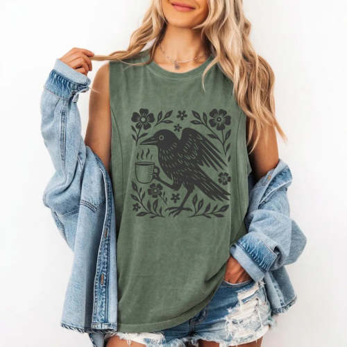 Boho Crow Nursing Tank Top