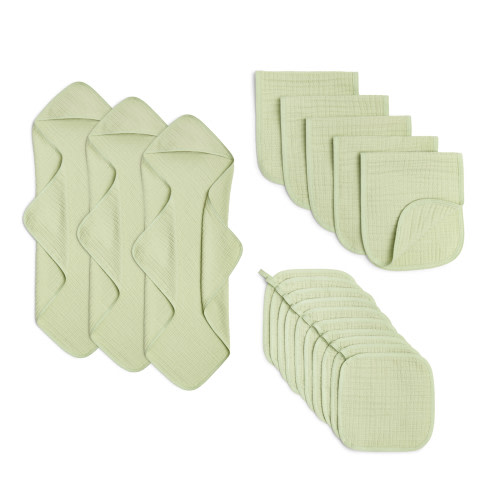 Small Story Muslin Essentials 18-Piece Gift Set - Sage