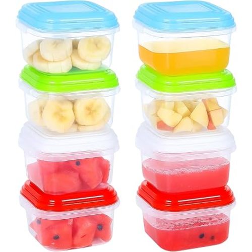 ARSUK 8 Pack 4 oz Baby Food Containers with Lids - Reusable Plastic Jars for Snack, Puree, & Salad Dressing, Deli Containers - Freezer Safe Baby Food Storage - Leakproof, Dishwasher Safe