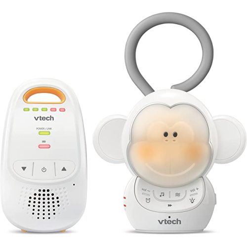 VTech DM1411 Audio Baby Monitor & Portable Soother Dual-Unit Rechargeable Battery, Long Range, Soft-Glow Night Light, Soothing Sounds & Lullabies, Digital Wireless Transmission, Sound Indicator