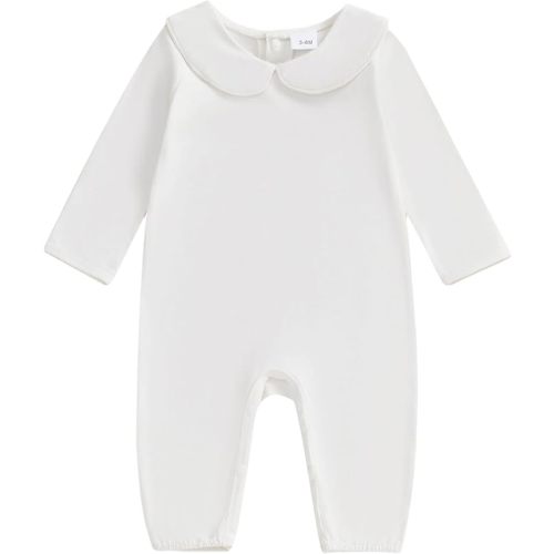 Baby Outfit Boy Girl Cotton Long Sleeve Romper Jumpsuit Plain One-Piece Clothes