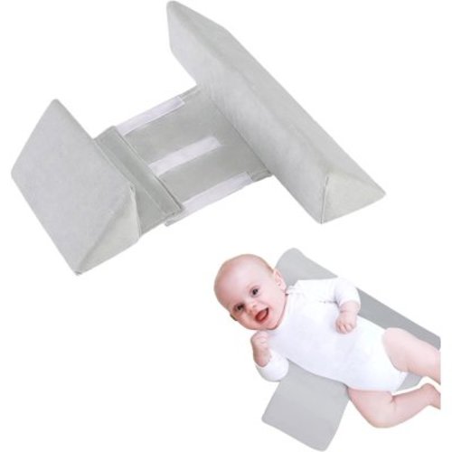 Wedge Pillow for Newborns Adjustable 45-Degree Provides Front and Back Support for a Comfortable Sleep Experience (Gray)
