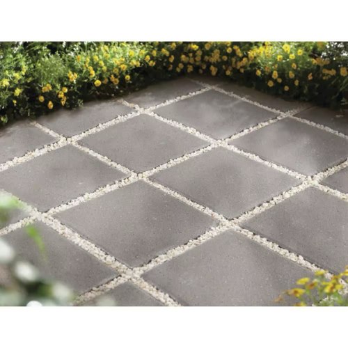Pavestone 12 in. x 12 in. x 1.5 in. Pewter Square Concrete Step Stone 71200