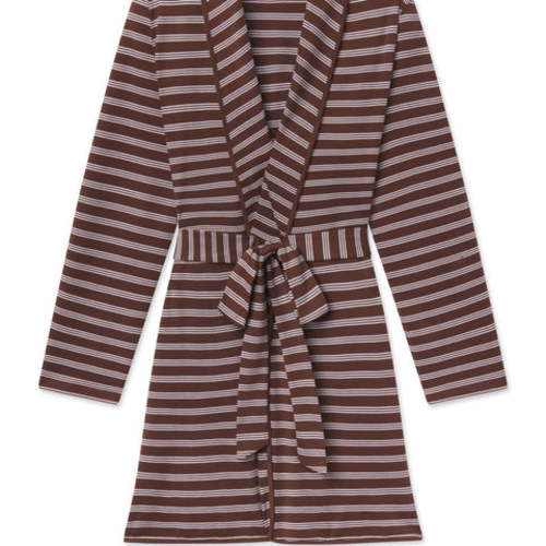 LAKE | Women | Pima Cotton Pajamas | Blue Depths Mini Stripe Short Robe