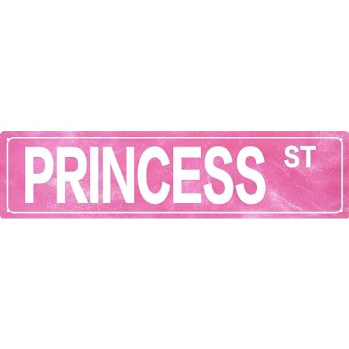 LMDDFZS Retro Girl Pink Tin Metal Sign Princess Statement Wall Decor for Home Vintage Bar or Dorm Unique Gift Idea for Friends 4x16 in