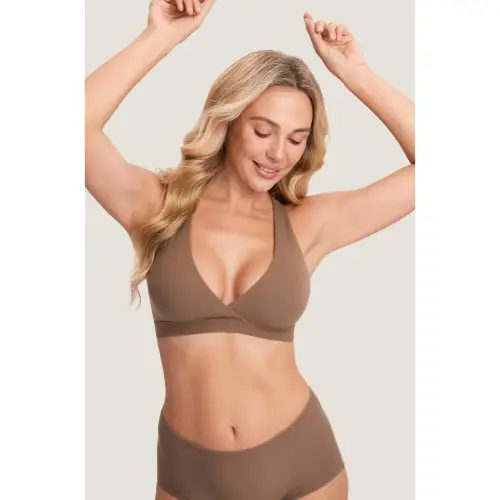 MOMANDA Crossover Racerback Nursing Bra Seamless Maternity Wireless No Padded Bra - TikTok Shop