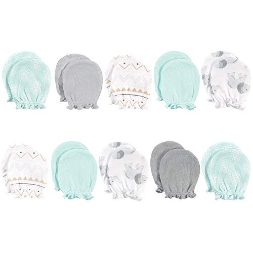 Hudson Baby Baby Hudson Baby Unisex Baby Cotton Scratch Mittens, Pink Clouds, One Size