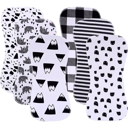 Gelisite 6 Pack Cotton Baby Burp Cloths Extra Absorbent Soft for Baby Boys and Girls