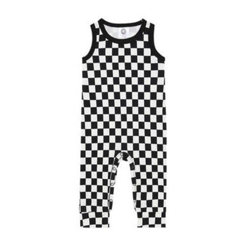 Black & White Checkerboard baby romper – Metallimonsters