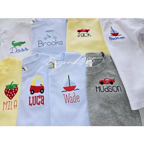 Everyday Pocket Design Kids T-Shirts | Mini Designs on Pockets | Monogrammed Shirts