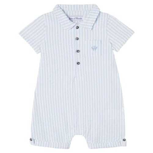 Baby cotton seersucker playsuit