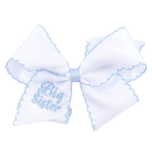 Big Sister Embroidered Moonstitch Hair Bow