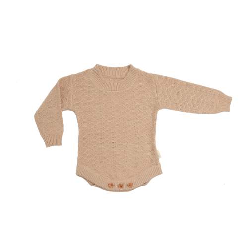 August Organic Knitted Romper - Sand
