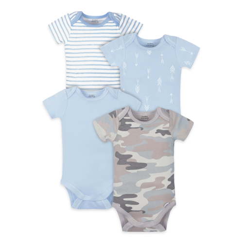 Modern Moments by Gerber Baby Boy Short Sleeve Onesies Bodysuits, 4-Pack, (Newborn-24 Months)