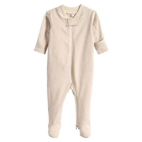 Stripe Zip Footie, 0-3M