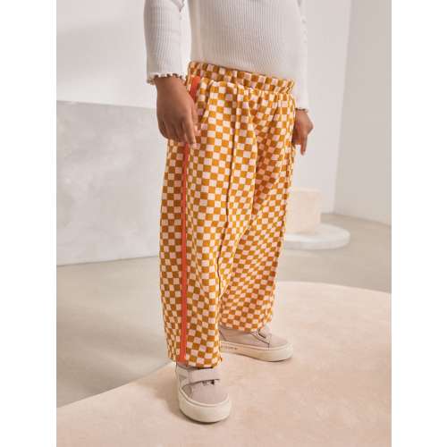 Orange Checkerboard Barrel Leg Trousers (3mths-7yrs)