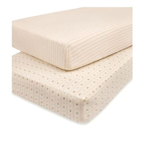 Ely's & Co. Fitted Crib Sheet 100% Combed Jersey Cotton Pink for Baby Girl (Pink Tulip Collection)