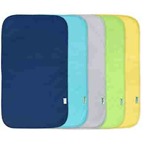 green sprouts Stay-Dry Burp Pads (5 Count) | Ultimate protection from drools & spit ups | Waterproof protection, Soft & absorbent terry, Machine washable