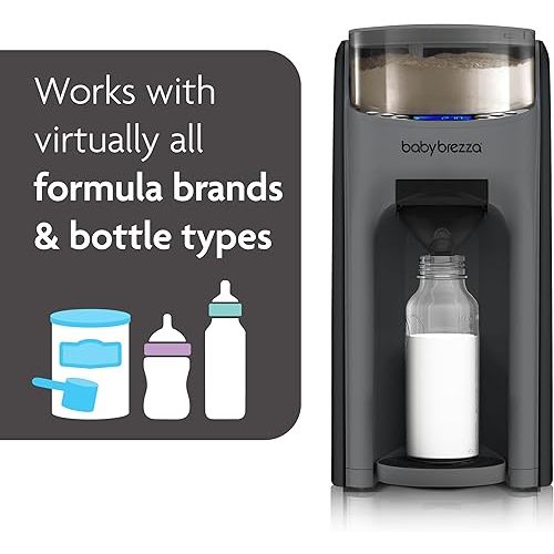 Baby Brezza New and Improved Formula Pro Advanced Formula Dispenser Machine - Automatically Mix a Warm Formula Bottle Instantly - Easily Make Bottle with Automatic Powder Blending, Charcoal
