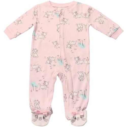 Magic Threadz Disney Clothes Baby Girls Quilted Footie Coveralls Winnie the Pooh, Bambi and Marie Printed Onesie (0/3M-6/9M)