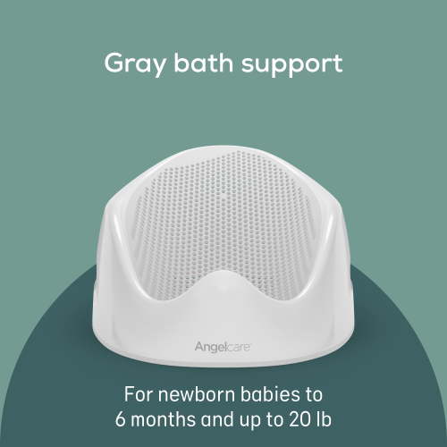 Angelcare Baby Bathtub Support Seat, Ideal for Babies Less than 6 Months Old, Unisex, Gray, 1 Count