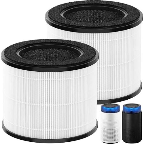 Airmega 100 Replacement Filter Set Compatible with Coway Airmega 100 Air Cleaner Purifier, 3-in-1 Filter of Pre-Filter, H13 True HEPA Filters and Deodorization Filter, 2 Packs