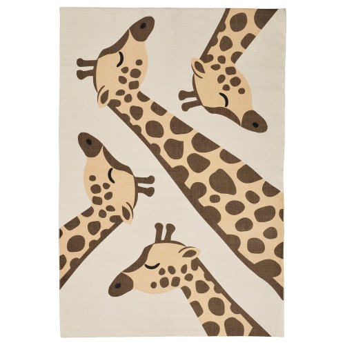 SANDLÖPARE Rug, flatwoven - beige brown/giraffe pattern 35 3/8x51 1/8 "