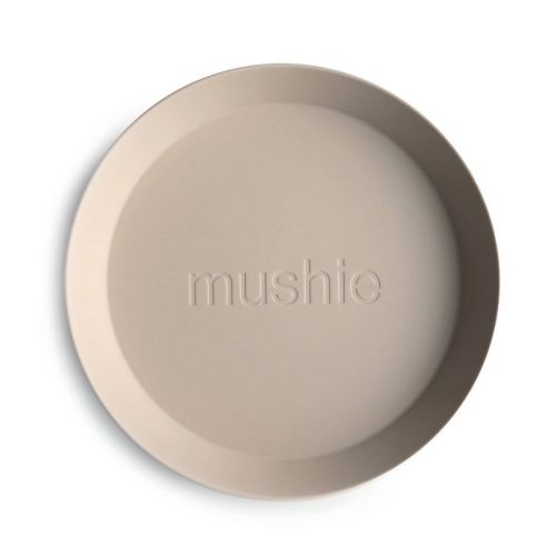 Mushie Round Dinnerware Plates - Vanilla - 2pc