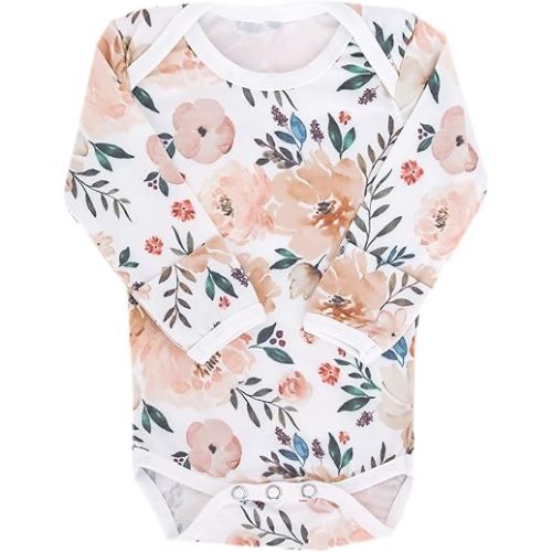 Copper Pearl Long Sleeve Bodysuit Baby: Ultra Soft Baby for Newborns, Boys, and Girls - Stylish, Comfortable, Overlap Shoulders, Premium Knit Fabric - 3-6 Months, Autumn