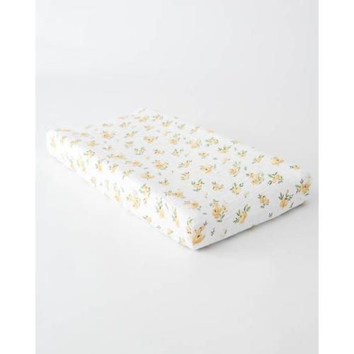 Cotton Changing Pad Cover - Yellow Rose