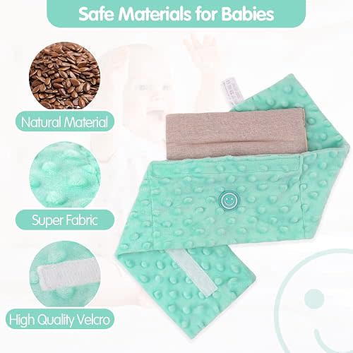 Colic and Gas Relief for Newborns and Infants, Flaxseed Heated Tummy Wrap, Baby Swaddling Belt with Soothing Warmth, Natural Relief for Upset Stomach in Babies and Toddlers, 0-3 Years