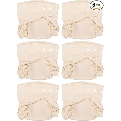 Osocozy Two Sized Fitted Cloth Diaper - Soft, Durable and Absorbent 100% Cotton Birdseye Weave Material. Easy to Use Snap Closures. Size 2 Fits 18-30 lbs - 6 Pack