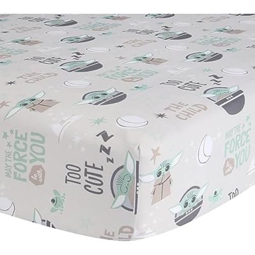 Lambs & Ivy Star Wars Cozy Friends Baby Yoda/Grogu Fitted Crib Sheet