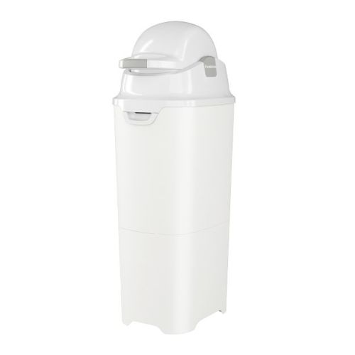Foundations Tall Diaper Pail with Airtight Lid - Durable & Odorless Diaper Disposal, Holds up to 60 Newborn Diapers, Refill With Any Bags - White