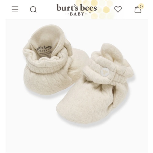 Organic Cotton Quilted Bee Baby Booties - Oat